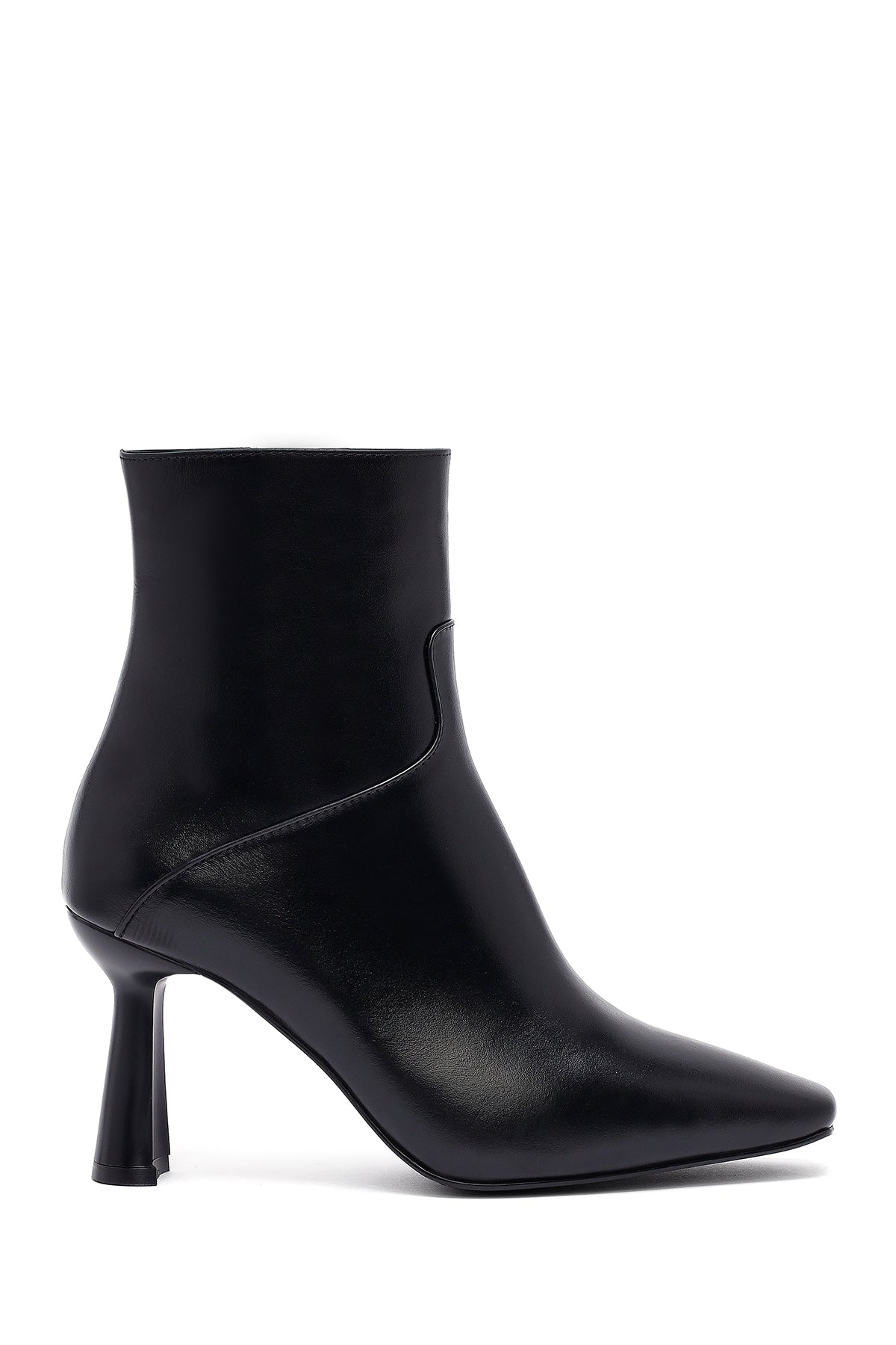 Kadın Siyah Fermuarlı Topuklu Deri Bot 25WFD133318 | Derimod