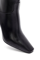 Kadın Siyah Fermuarlı Topuklu Deri Bot | Derimod