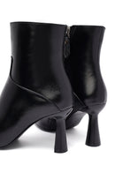 Kadın Siyah Fermuarlı Topuklu Deri Bot | Derimod
