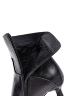 Kadın Siyah Fermuarlı Topuklu Deri Bot | Derimod