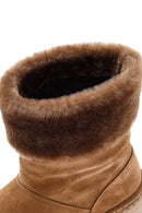 Kadın Taba Kalın Tabanlı Kürk Detaylı Süet Deri Bot | Derimod