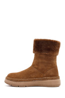 Kadın Taba Kalın Tabanlı Kürk Detaylı Süet Deri Bot | Derimod