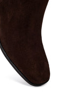 Kadın Kahverengi Kalın Topuklu Süet Deri Bot | Derimod