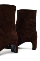 Kadın Kahverengi Kalın Topuklu Süet Deri Bot | Derimod