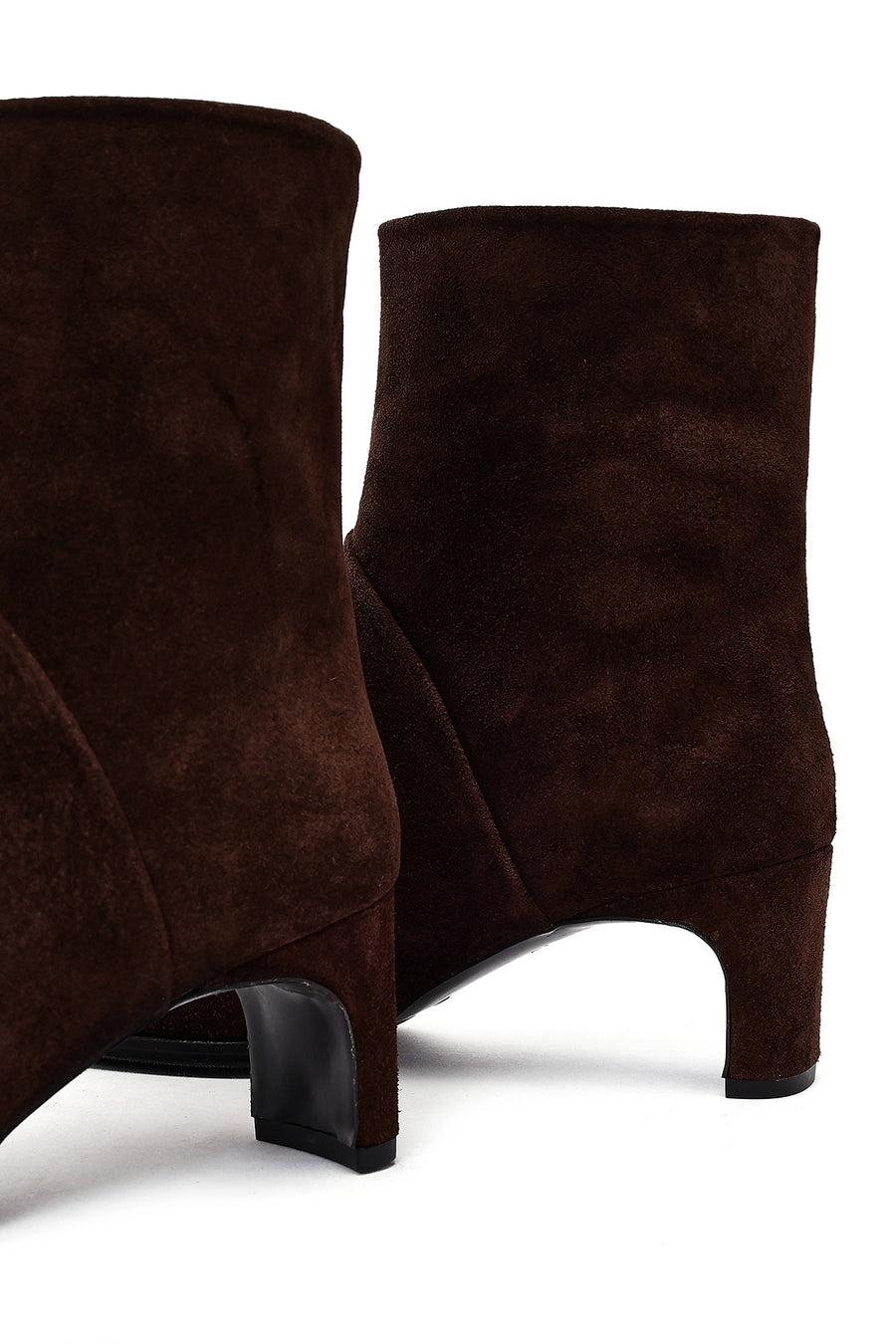 Women's Brown Chunky Heel Suede Leather Boots