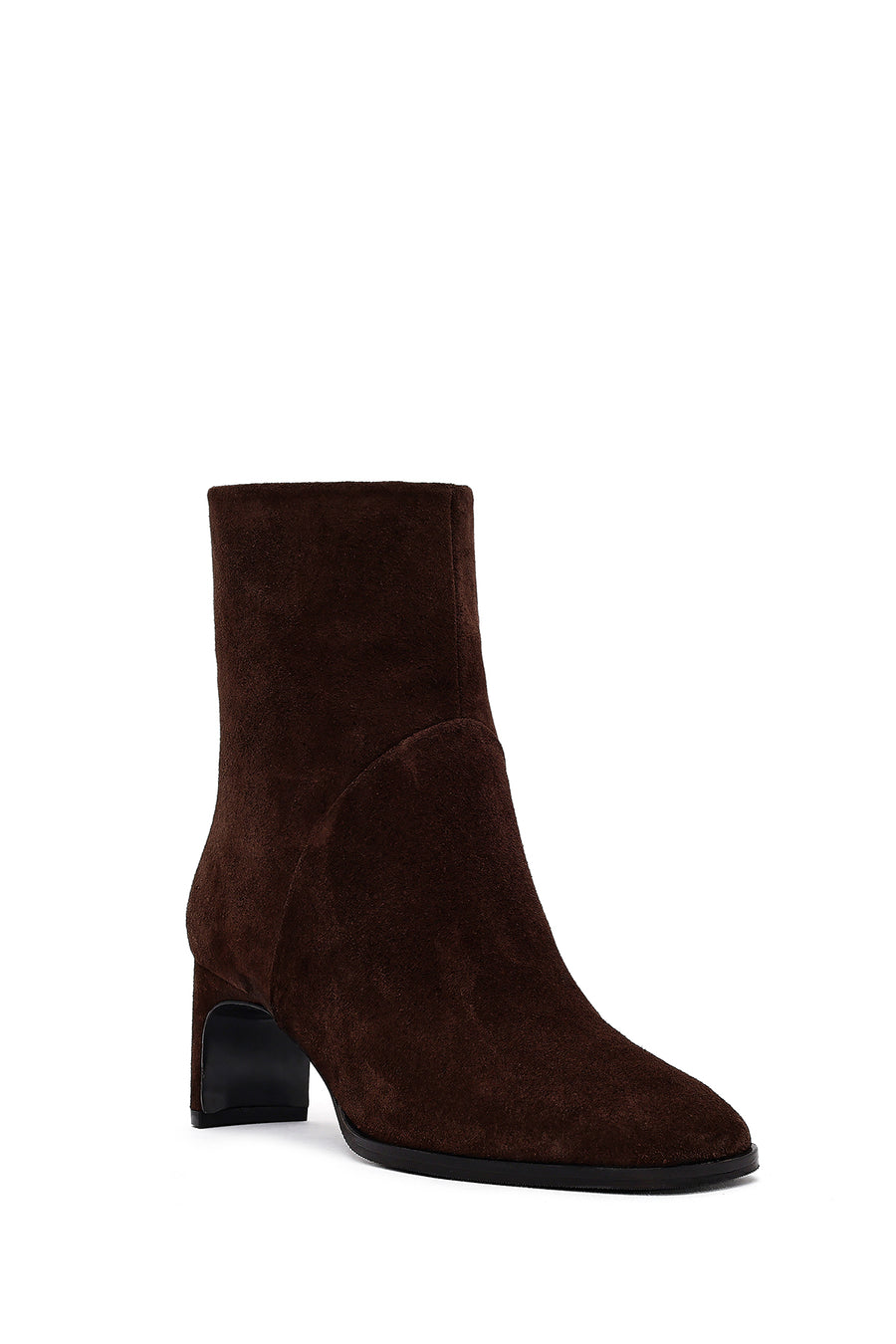 Women's Brown Chunky Heel Suede Leather Boots