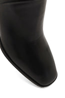 Women's Black Short Thick Heeled Leather Boots | Derimod