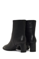 Kadın Siyah Kısa Kalın Topuklu Deri Bot | Derimod