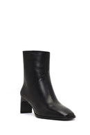 Kadın Siyah Kısa Kalın Topuklu Deri Bot | Derimod