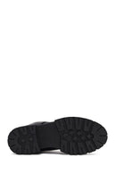 Woman Black Zippered Thick Sole Leather Postal Boots | Derimod