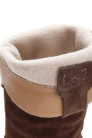 Woman Brown Chunky Heel Suede Leather Cowboy Boots | Derimod