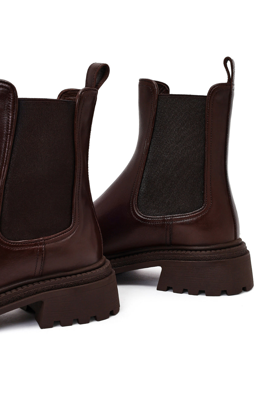Women's Brown Thick-Soled Leather Chelsea Boot