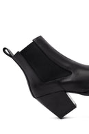 Kadın Siyah Kalın Topuklu Deri Chelsea Bot | Derimod