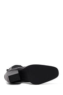 Kadın Siyah Kalın Topuklu Deri Chelsea Bot | Derimod