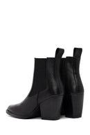 Kadın Siyah Kalın Topuklu Deri Chelsea Bot | Derimod
