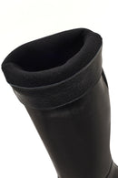 Women's Black Thick Heeled Leather Boot | Derimod