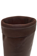 Women's Brown Thick Heeled Leather Boot | Derimod
