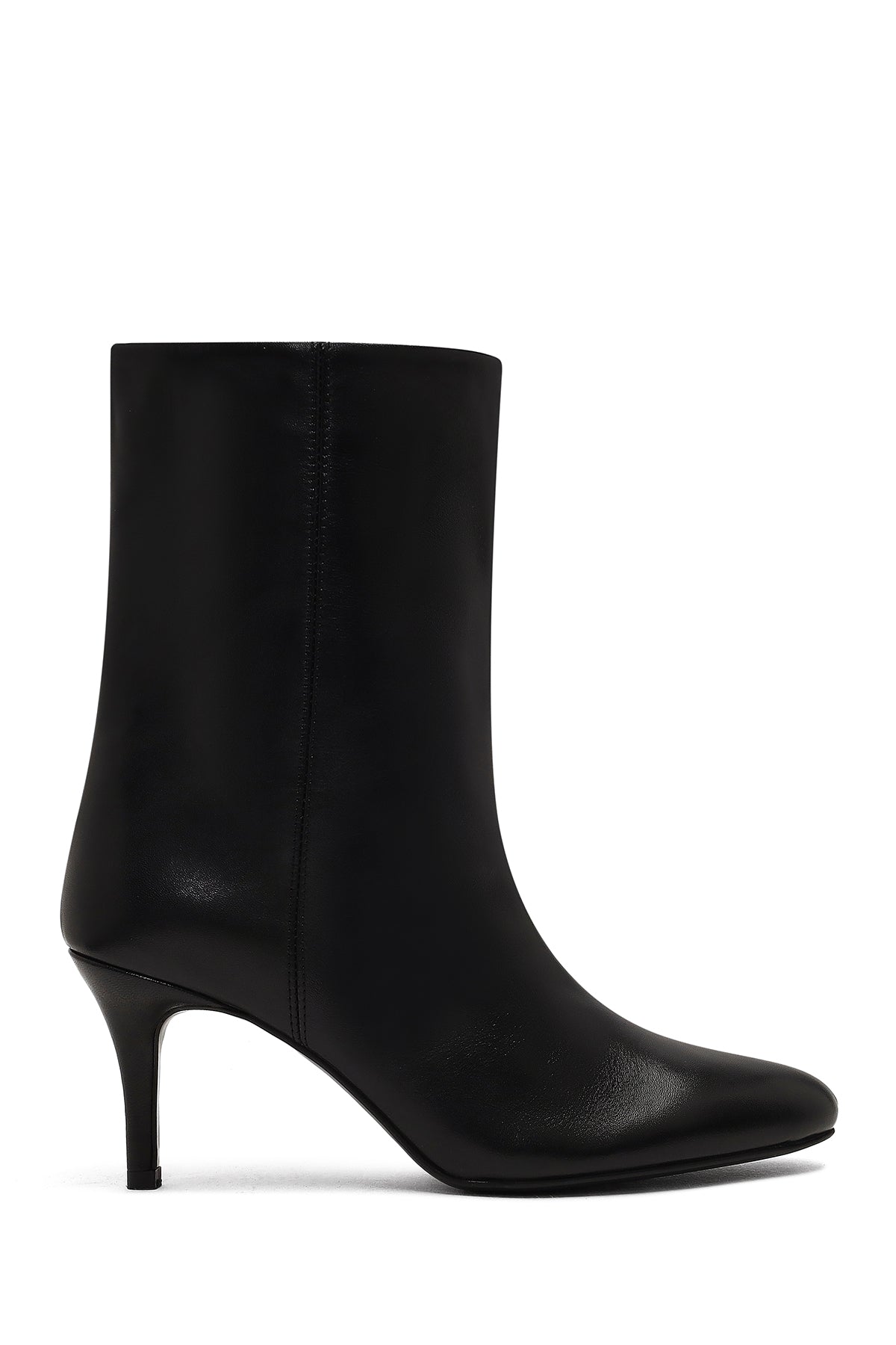 Women's Black Thin Heeled Leather Boot 25WFD141516 | Derimod