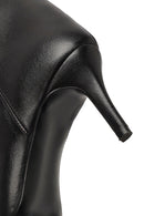 Women's Black Thin Heeled Leather Boot | Derimod