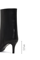 Women's Black Thin Heeled Leather Boot | Derimod