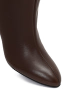 Women's Brown Thin Heeled Leather Boot | Derimod