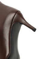 Women's Brown Thin Heeled Leather Boot | Derimod