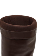 Women's Brown Thin Heeled Leather Boot | Derimod