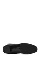 Kadın Siyah Fermuarlı Kısa Kalın Topuklu Deri Bot | Derimod