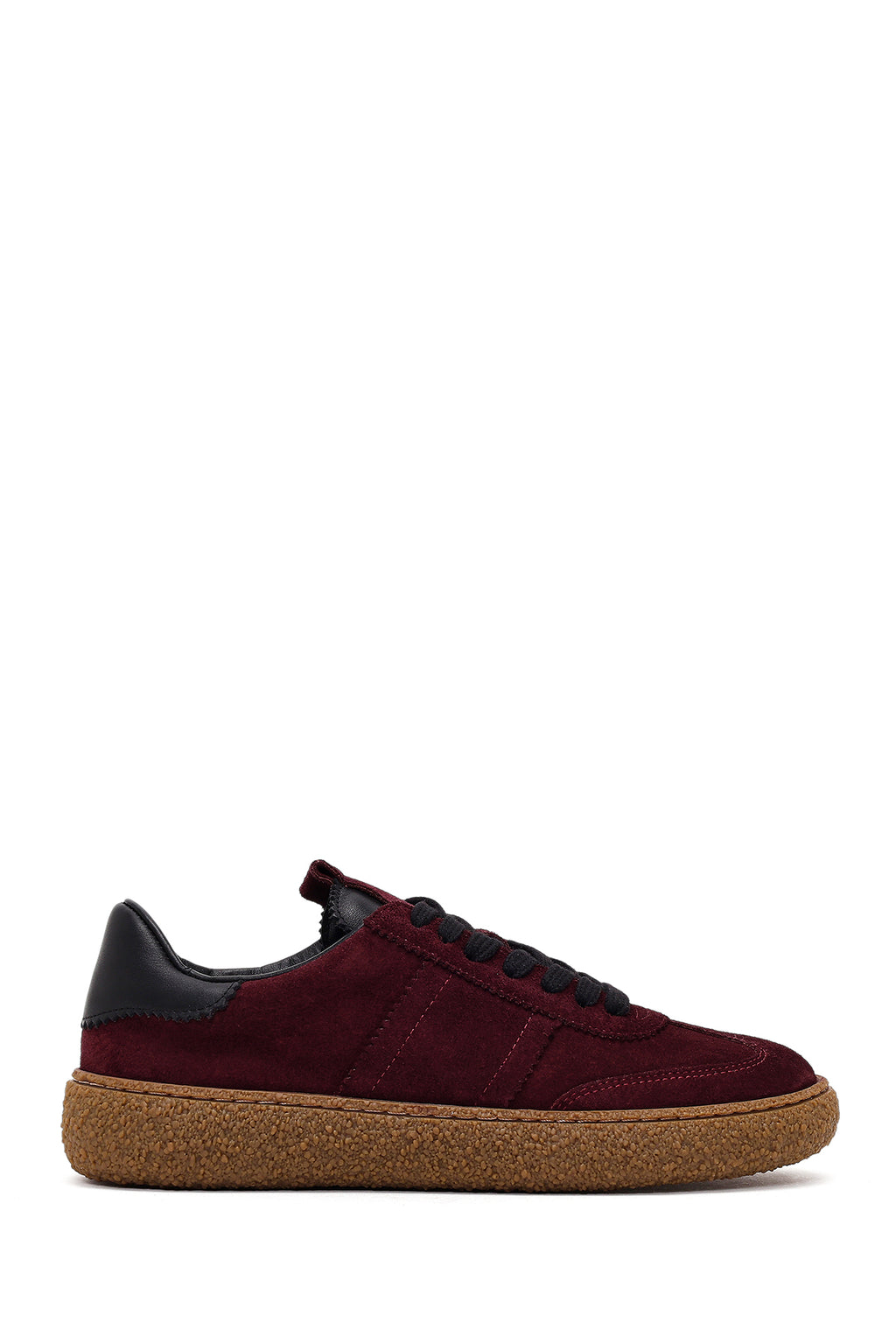 Kadın Bordo Süet Deri Sneaker