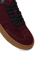 Kadın Bordo Süet Deri Sneaker | Derimod