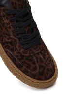 Kadın Leopar Süet Deri Sneaker | Derimod