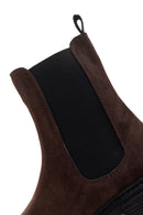 Woman Brown Thick-Soled Suede Leather Chelsea Boots | Derimod