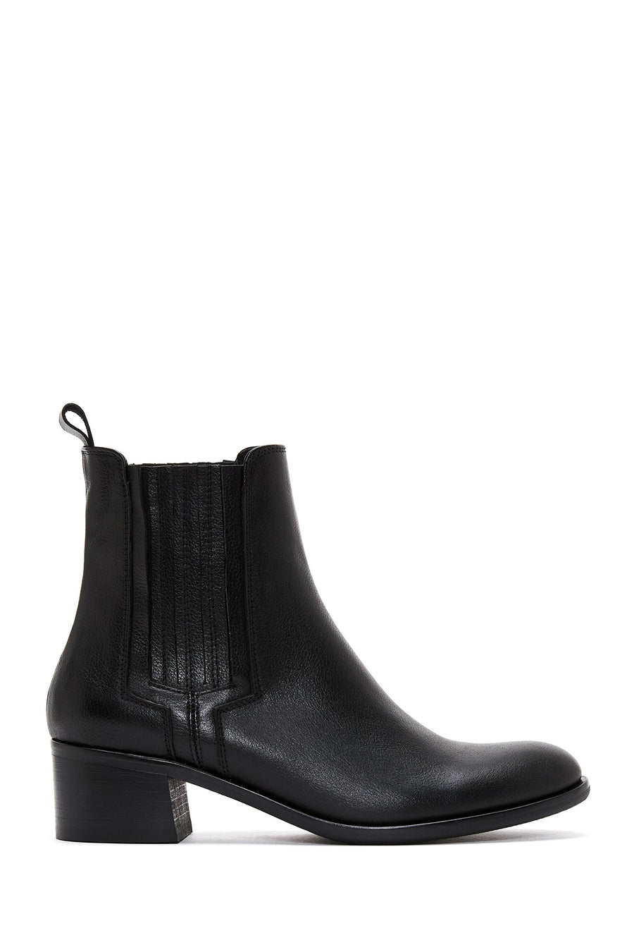 Woman Black Chunky Heels Leather Chelsea Boots 25WFD151118 | Derimod