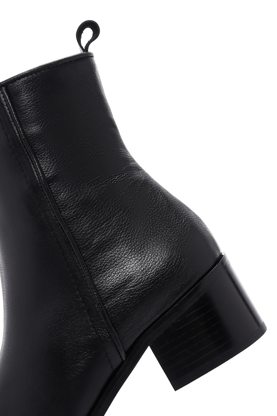 Woman Black Zipper Detailed Low Heels Leather Boat