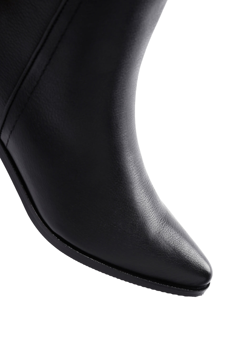 Woman Black Zipper Detailed Low Heels Leather Boat