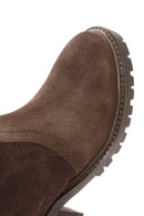 Woman Brown Zippered Suede Leather Boat | Derimod