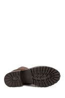 Woman Brown Zippered Suede Leather Boat | Derimod