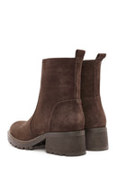 Woman Brown Zippered Suede Leather Boat | Derimod