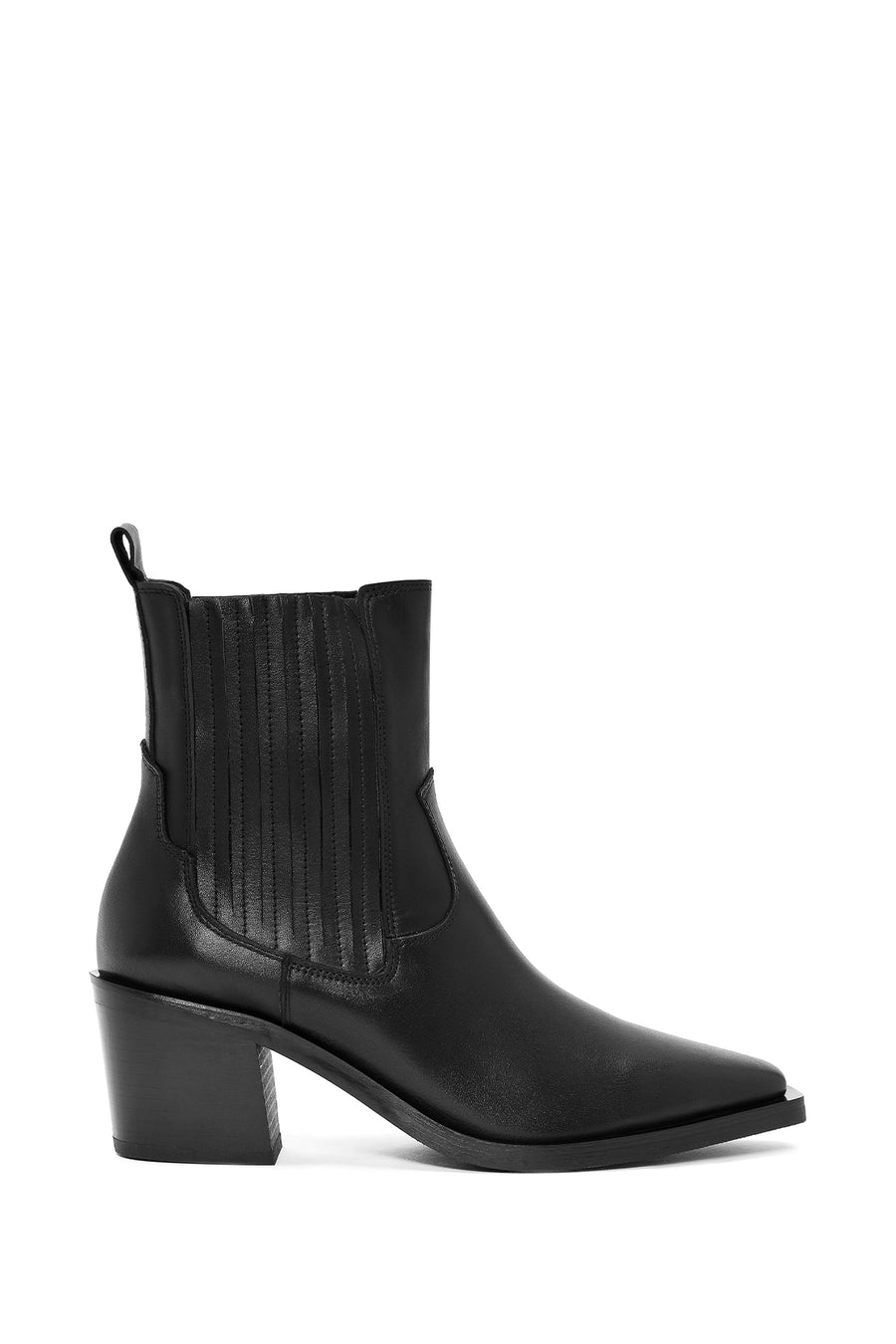 Woman Black Chunky Heels Leather Cowboy Boots 25WFD151618 | Derimod