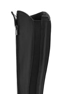 Woman Black Zippered Leather Boot | Derimod