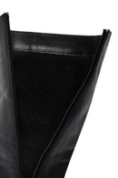 Woman Black Zippered Chunky Heels Leather Boot | Derimod