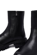 Kadın Siyah Kalın Tabanlı Deri Bot | Derimod