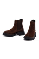 Kadın Kahverengi Kalın Tabanlı Süet Deri Chelsea Bot | Derimod