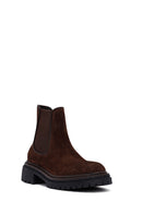 Kadın Kahverengi Kalın Tabanlı Süet Deri Chelsea Bot | Derimod