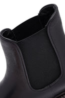Woman Black Thick Sole Leather Chelsea Boots | Derimod