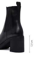Kadın Siyah Kalın Topuklu Deri Bot | Derimod