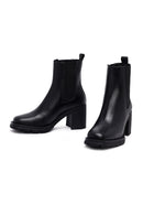 Kadın Siyah Kalın Topuklu Deri Bot | Derimod