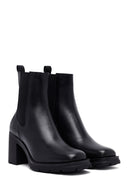 Kadın Siyah Kalın Topuklu Deri Bot | Derimod