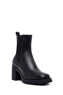 Kadın Siyah Kalın Topuklu Deri Bot | Derimod