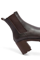 Kadın Kahverengi Kalın Topuklu Deri Bot | Derimod